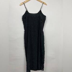 Equipment black v-neck slip dress Small